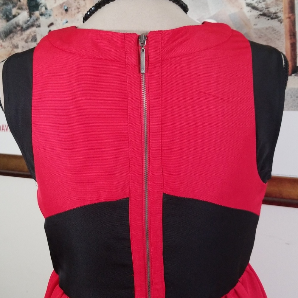 Prabal Gurun  party tea red/black dress. Size 8 - Picture 7 of 8